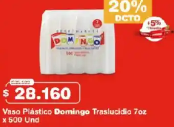 Makro Domingo vaso plástico traslucidio oferta