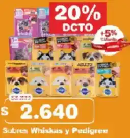 Makro Whiskas y pedigree sobres oferta