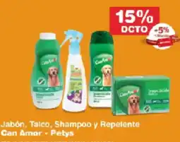 Makro can amor - petys jabón, talco, shampoo y repelente oferta