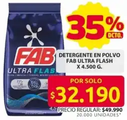 Ara Fab ultra flash detergente en polvo oferta