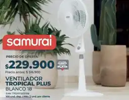 Olímpica Samurai ventilador tropical plus blanco 18 oferta