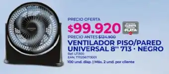 Olímpica Ventilador piso/pared universal 8'' 713 · negro oferta