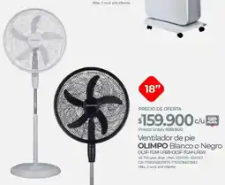 Olímpica Olimpo ventilador de pie blanco o negro oferta