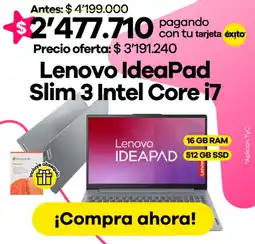 Éxito Lenovo ideapad slim 3 intel core i7 oferta