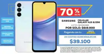 Agaval Samsung celular galaxy A15 8/256 oferta