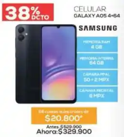 Agaval Samsung celular galaxy A05 4+64 oferta