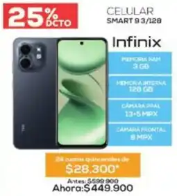 Agaval Infinix celular smart 93/128 oferta