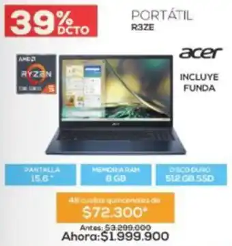 Agaval Acer portátil oferta