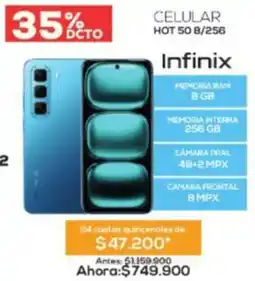 Agaval Infinix celular hot 50 8/256 oferta