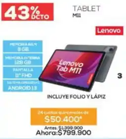 Agaval Lenovo tablet m11 oferta