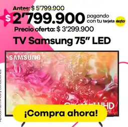 Éxito Tv samsung 75" led oferta