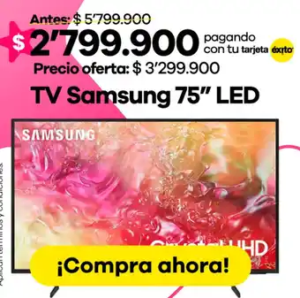 Éxito Tv samsung 75" led oferta