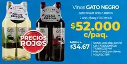 Olímpica Gato negro vinos semi sweet tinto o blanco oferta