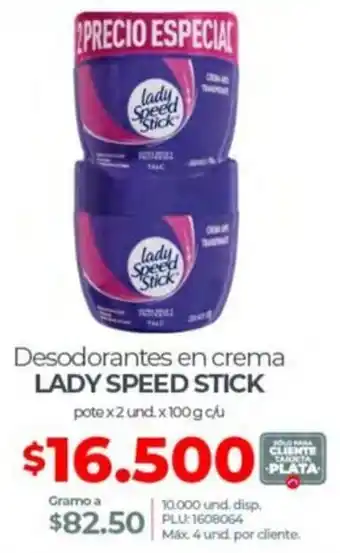 Olímpica Lady speed stick desodorantes en crema oferta