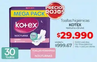 Olímpica Kotex toallas higiénicas oferta