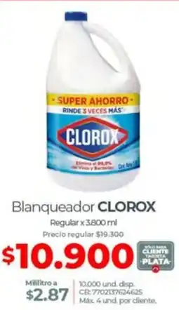 Olímpica Clorox blanqueador regular oferta