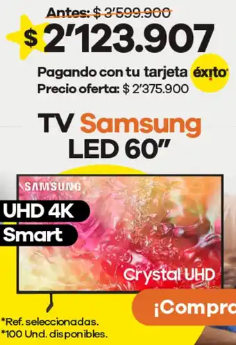 Éxito Samsung tv led 60" oferta