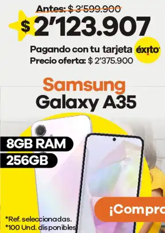 Éxito Samsung galaxy A35 oferta