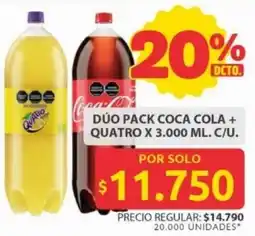 Ara Dúo pack coca cola + quatro oferta