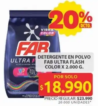 Ara Fab detergente en polvo ultra flash color oferta