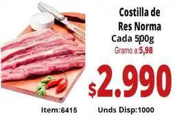 MercaTodo Costilla de res norma cada oferta