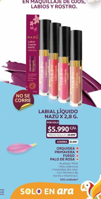 Ara Labial Liquido Nazu x 2.8g oferta