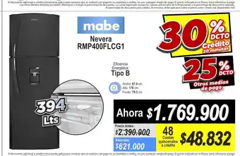 Alkomprar Mabe - Nevera RMP400FLCG1 oferta