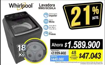 Alkomprar Whirlpool - Lavadora WWG18CSHLA oferta
