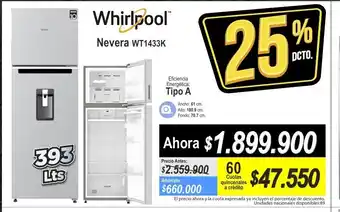 Alkomprar Whirlpool - Nevera WT1433K oferta