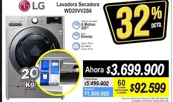Alkomprar LG - Lavadora Secadora WD20VV2S6 oferta