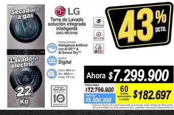 Alkomprar LG - Torre de lavado solucion integrada inteligente 22kg oferta