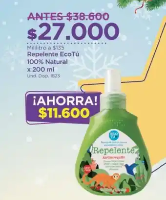 FarmaTodo Repelente EcoTu 100% Natural x 200 ml oferta