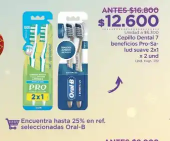 FarmaTodo Cepillo Dental 7 Beneficios Pro-Sa-lud suave 2x1 x 2 und oferta