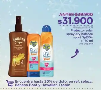 FarmaTodo Protector solar spray dry balance sport Spf50 + x 170 ml oferta