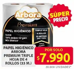 Ara Arbora premium papel higiénico triple hoja oferta