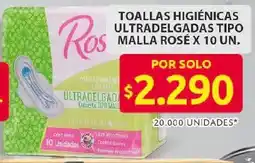 Ara Rosé toallas higiénicas ultradelgadas tipo malla oferta
