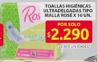 Ara Rosé toallas higiénicas ultradelgadas tipo malla oferta