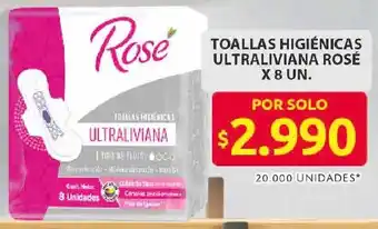 Ara Rosé toallas higiénicas ultraliviana oferta