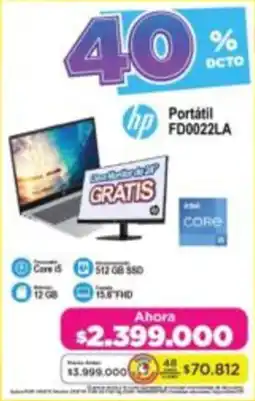 Alkomprar Hp portátil fd0022la oferta