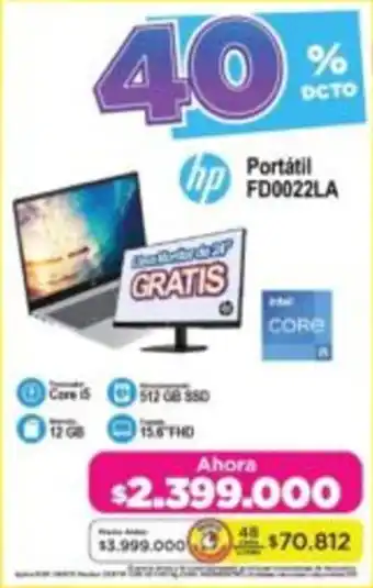 Alkomprar Hp portátil fd0022la oferta