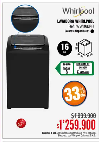 Ktronix Whirlpool - Lavadora Ref : WWI16BNH oferta