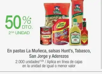 Jumbo En pastas la muñeca, salsas hunt’s, tabasco, san jorge y aderezos oferta