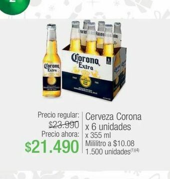 Jumbo Cerveza corona x 6 unidades oferta