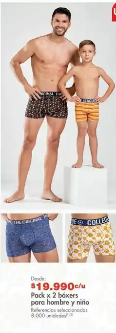 Metro Pack x 2 boxer para hombre y niño oferta