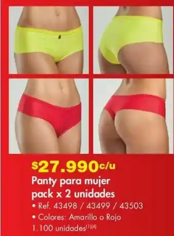 Metro Panty para mujer pack 2 unidades oferta