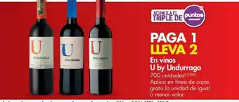 Metro Vino undurraga 2x1 oferta