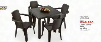 Metro Combo eterna mesa + 4 sillas oferta