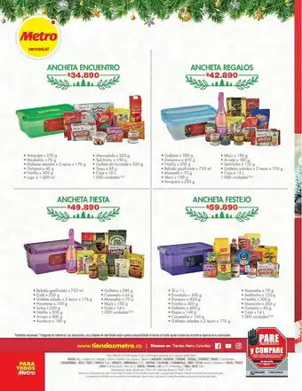 Metro Anchetas navideñas oferta