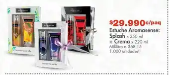 Metro Estuche aromasense splash + crema oferta