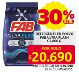 Ara Detergente en polvo fab ultra flash oferta